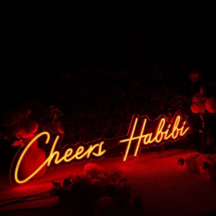 Cheers Habibi Red Neon Sign