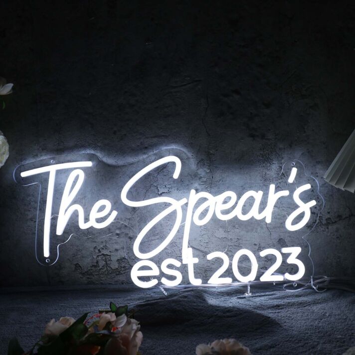 The Spears EST 2023 White Neon Sign