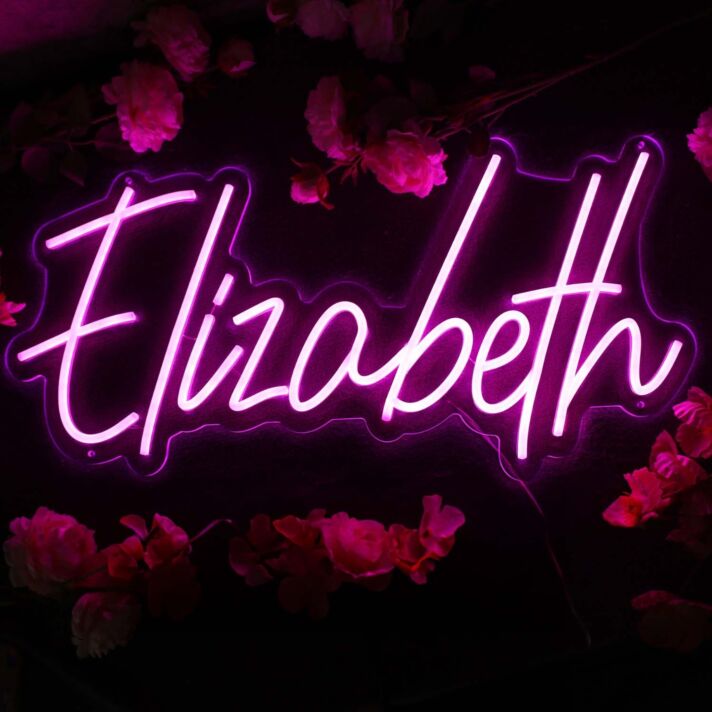 Elizabeth Purple Neon Sign
