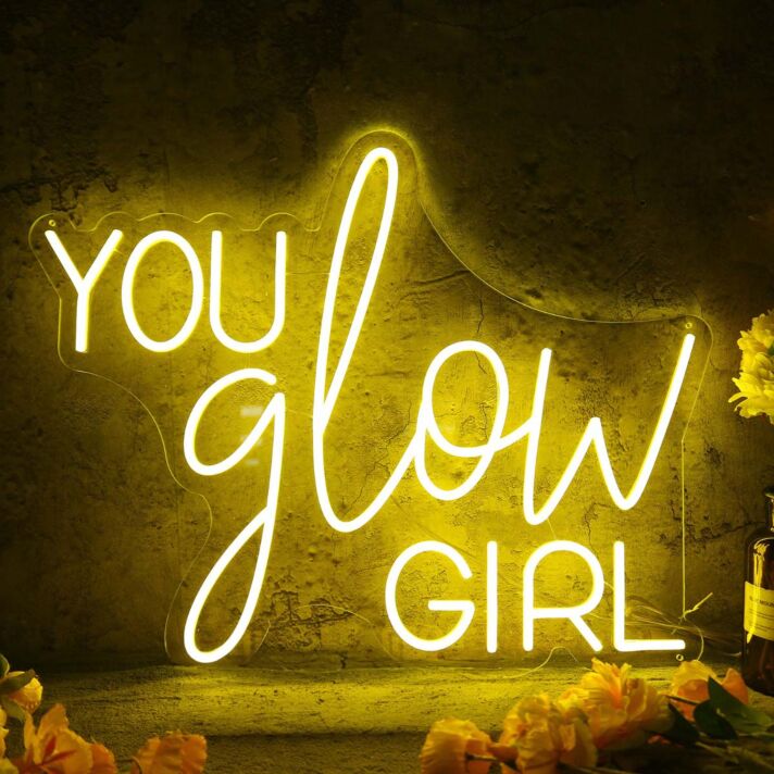 You Glow Girl Yellow Custom Neon Sign