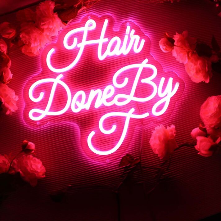 Hair Done By J Red Neon Sign