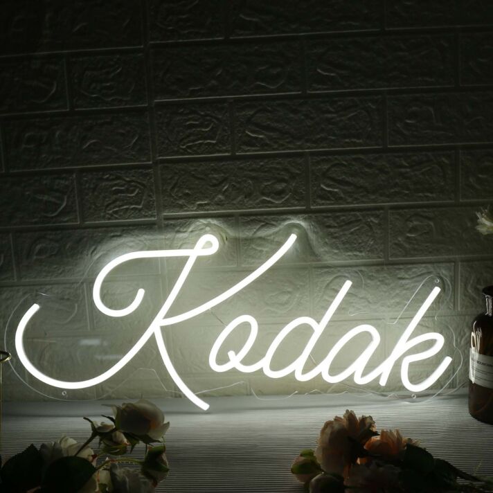 Kodak White Neon Sign