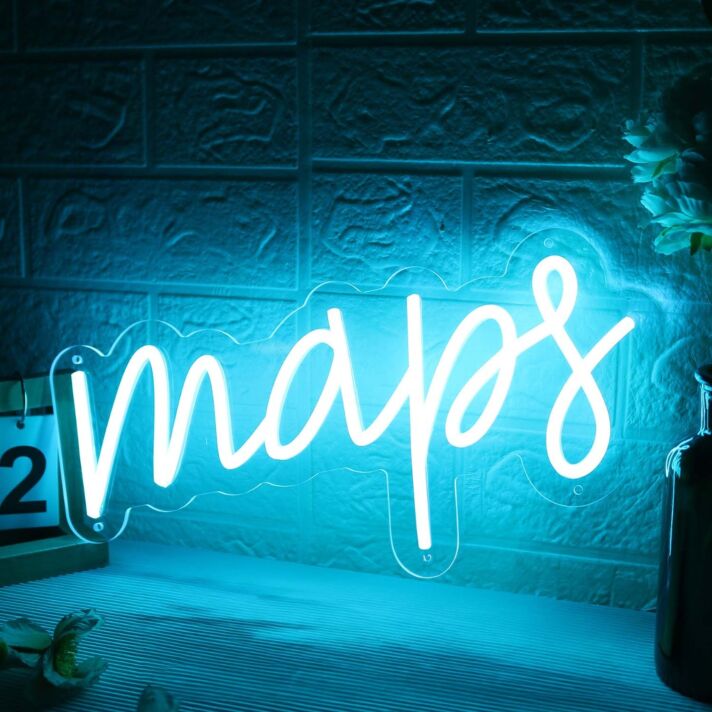 Maps Blue LED Neon Sign