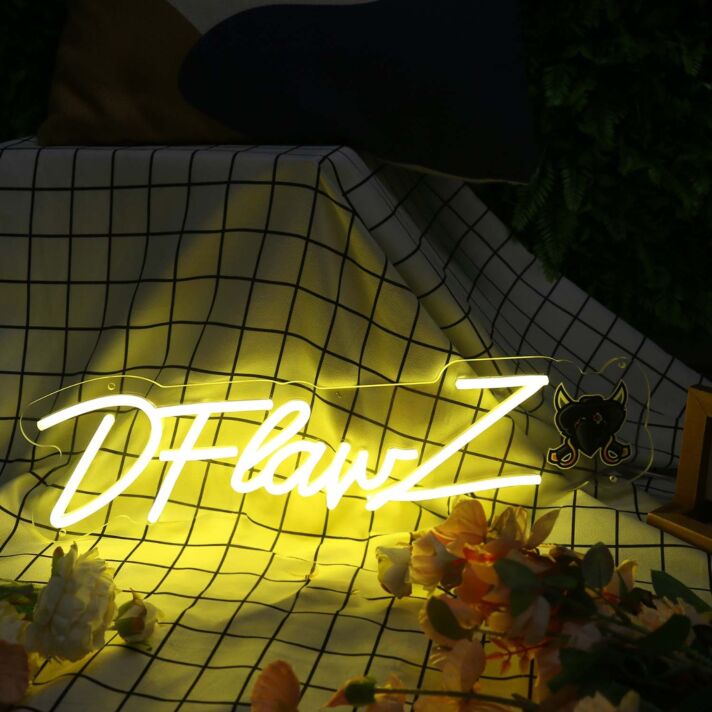 DFlawz Yellow Neon Sign