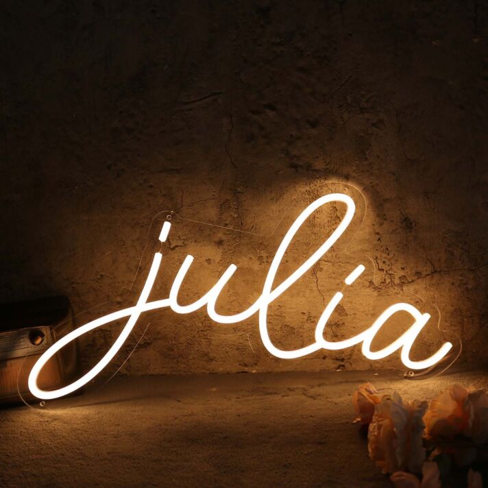Julia Yellow Neon Sign