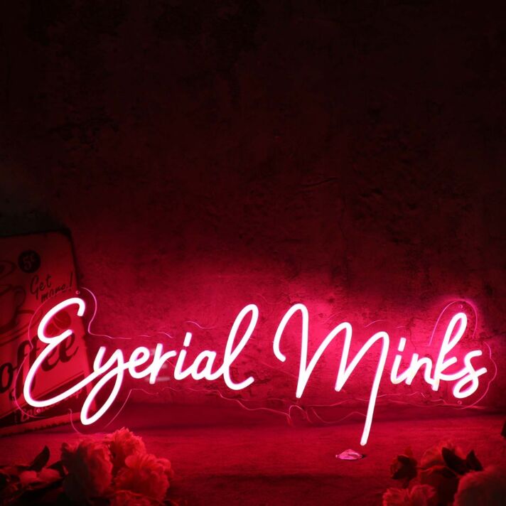 Eyerial Minks Red Neon Sign