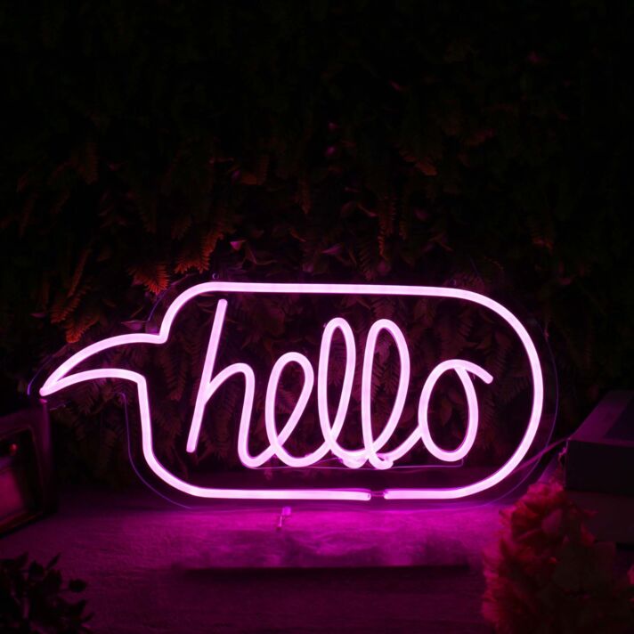 Hello Pink Neon Sign