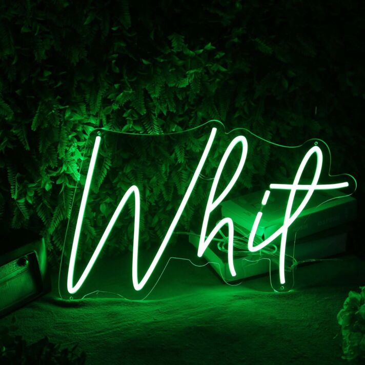 Whit Green Neon Sign