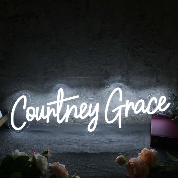 Countney Grace White Neon Sign