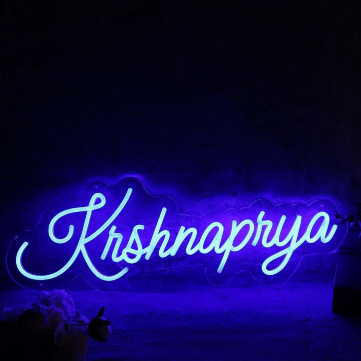 Krshnaprya Blue Neon Sign