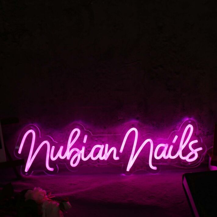 Nubian Nails Pink Neon Sign