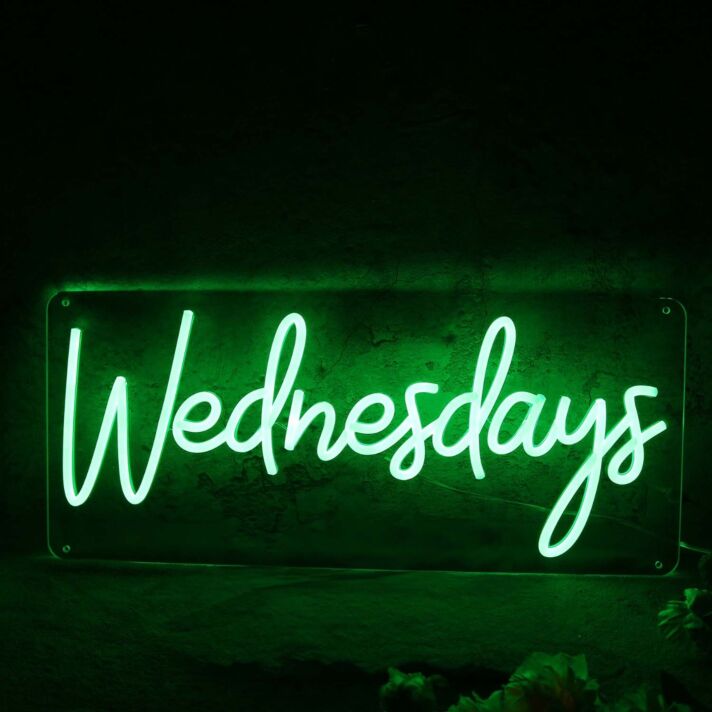 Wednesdays Green Neon Sign