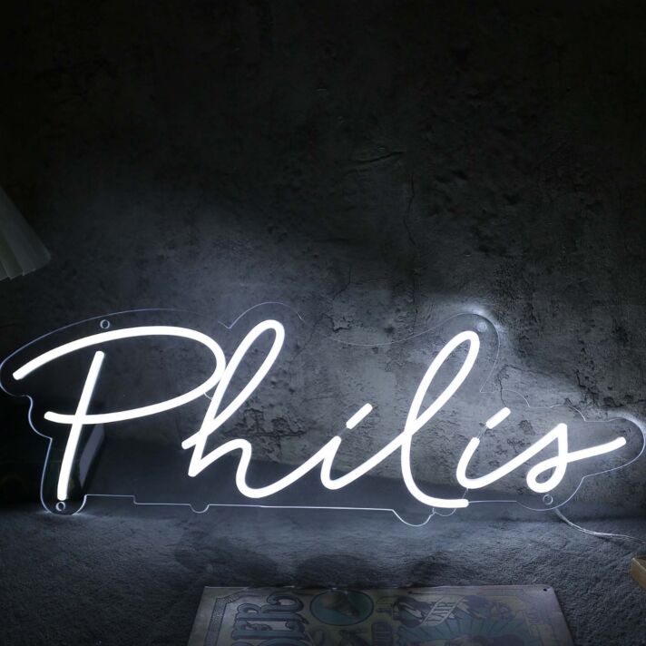 Philis White Neon Sign