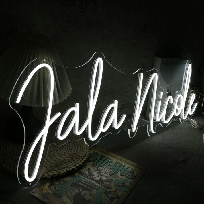 Jala Nicole White Neon Sign