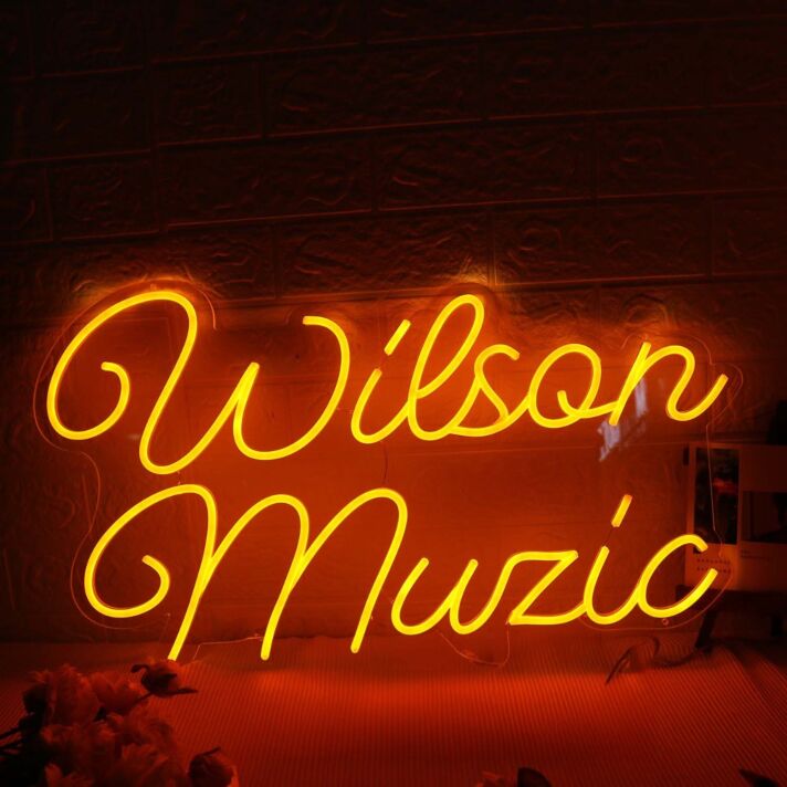 Wilson Music Orange Neon Sign