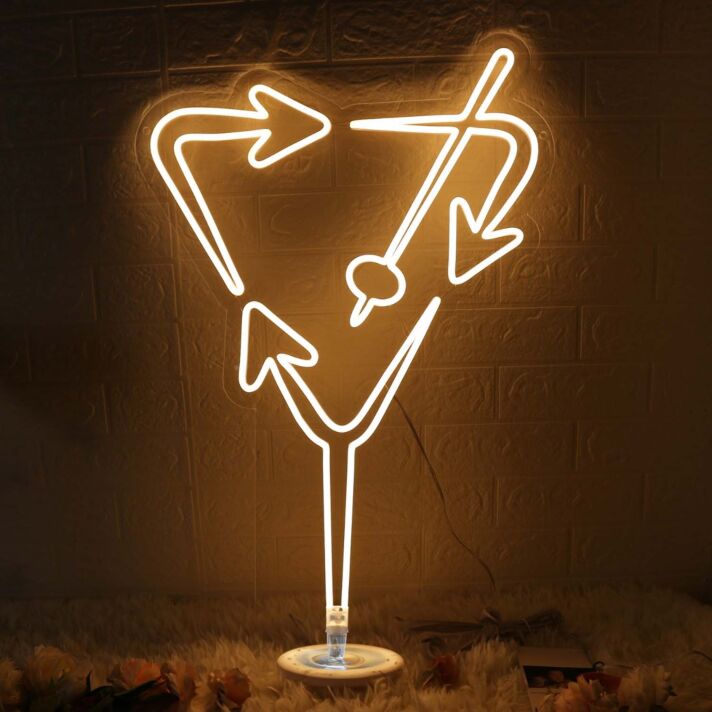 Arrow Cocktails Yellow Neon Sign