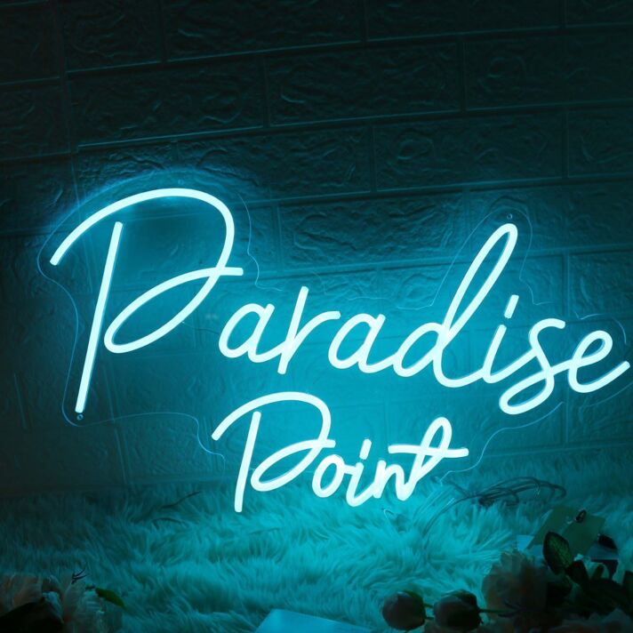 Paradise Point Blue Neon Sign