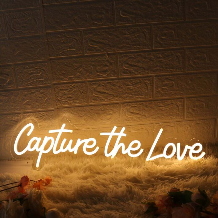 Capture The Love Yellow Neon Sign