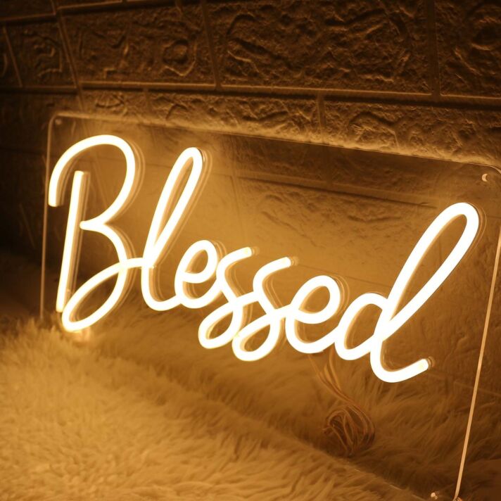 Blessed Yellow Neon Sign
