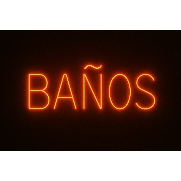 Custom Baños neon sign 36inch 12v Direct line connection