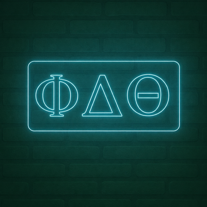 Phi Delta Theta ΦΔΘ LED Neon Sign Perfect for Greek Life Gatherings and Chapter Houses