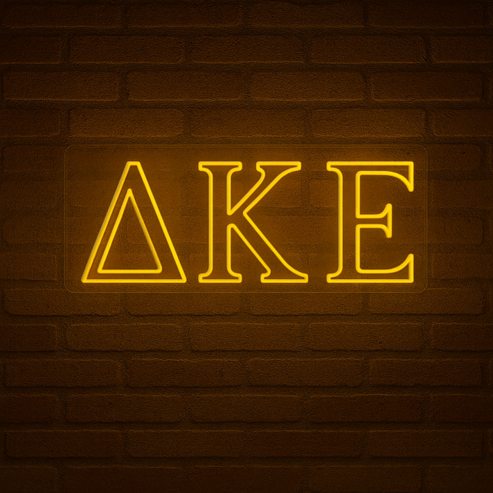 Delta Kappa Epsilon ΔΚΕ LED Neon Sign for Brotherhood Events and Fraternity Decor