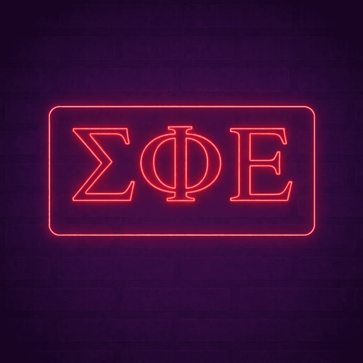 Sigma Phi Epsilon ΣΦΕ LED Neon Sign for Brotherhood Events and Fraternity Decor
