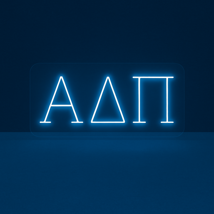 Alpha Delta Pi ΑΔΠ LED Neon Sign Ideal for Campus Pride and Sorority Decor