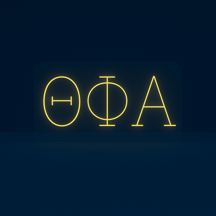 Theta Phi Alpha ΘΦΑ LED Neon Sign Ideal for Campus Pride and Sorority Decor