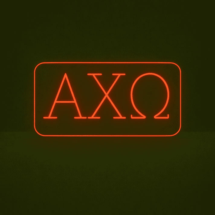 Alpha Chi Omega ΑΧΩ LED Neon Sign Celebrating Sisterhood and Strength