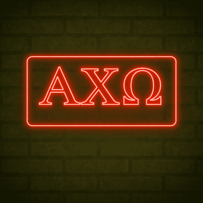 Alpha Chi Omega ΑΧΩ LED Neon Sign Celebrating Sisterhood and Empowerment