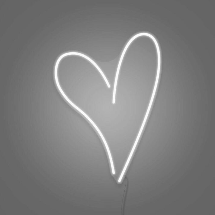 Neon heart light for room