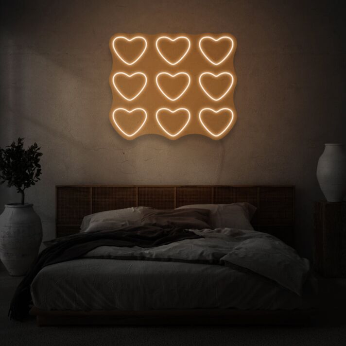 Nine Hearts LED Neon Sign