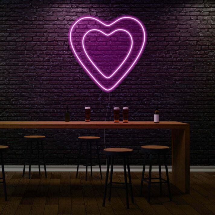 Heart in Heart LED Light Sign