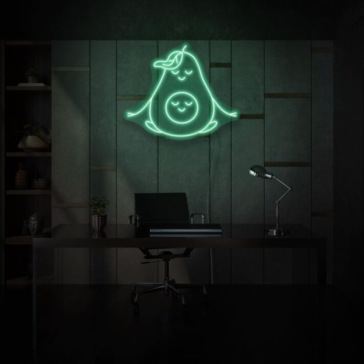 Meditating Avocado LED Neon Sign