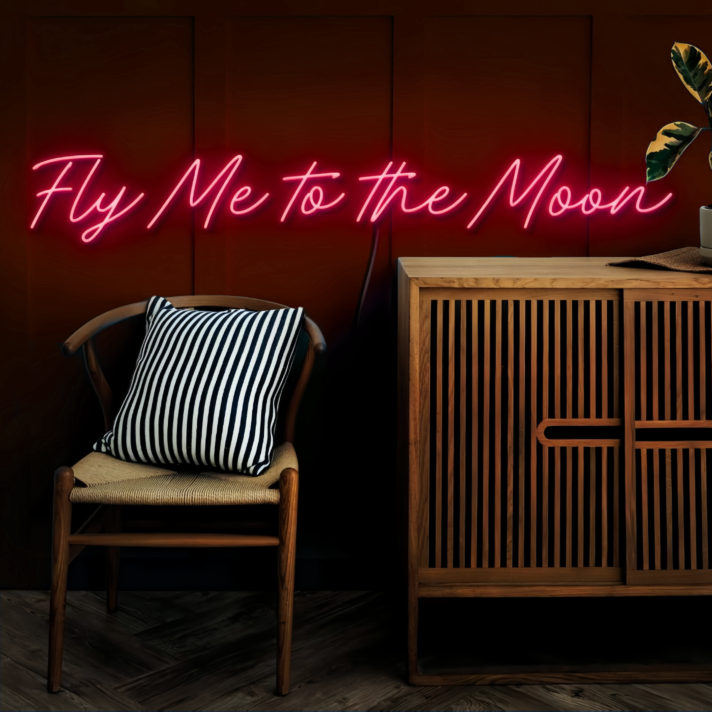 Fly Me to The Moon LED neon sign