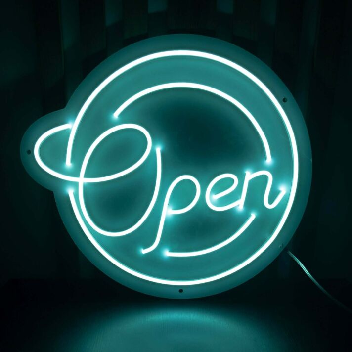 Customize Round Open Neon Universal Welcome in Circular Form