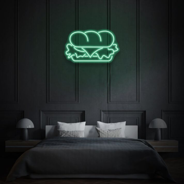 Sandwich Neon Hearty Comfort Food in Light