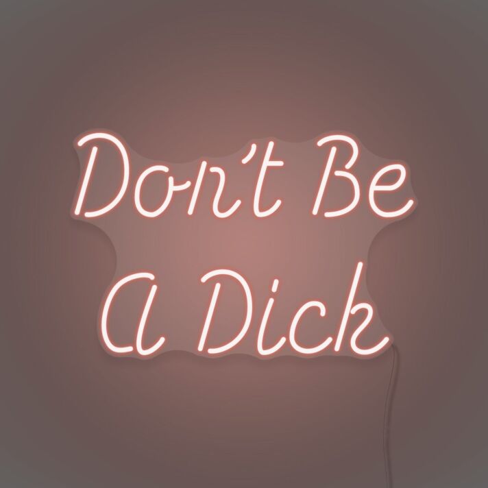 Don't be a Dick Neon Humor and Straight Talk
