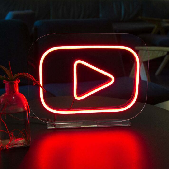 YouTube Neon Icon of Digital Entertainment