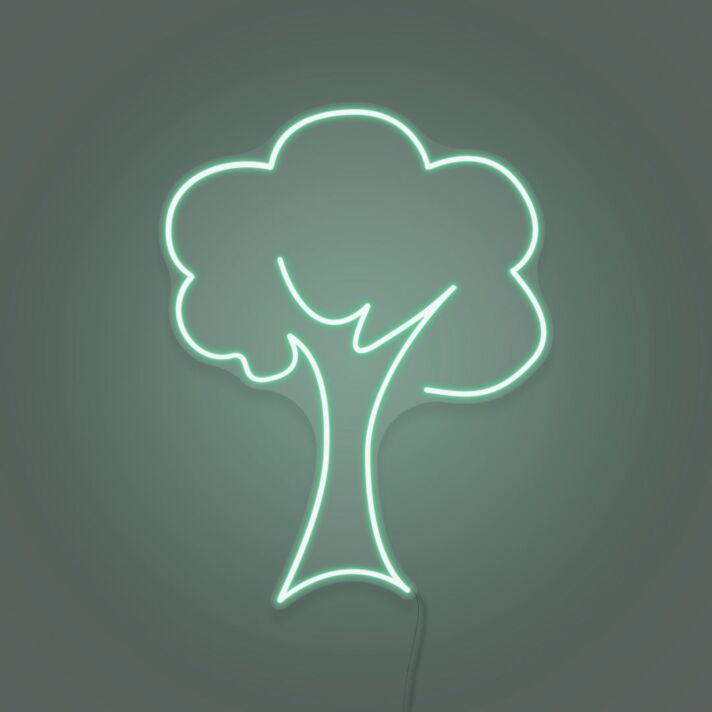Neon Tree Light Nature and Technology Combined
