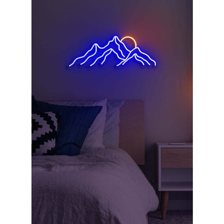 Mountain Sunrise Neon Dawn of New Beginnings