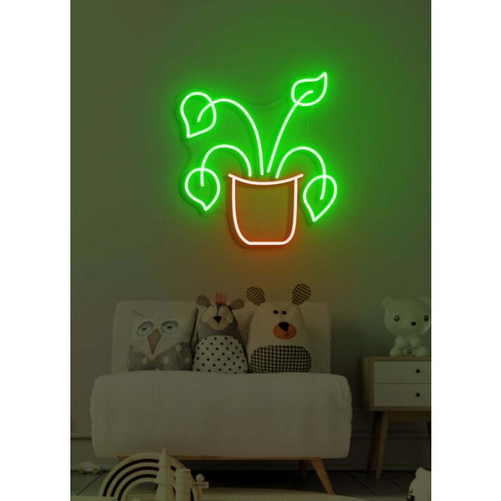 Plant Neon Green Growth in Luminous Life