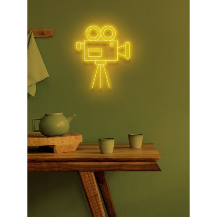 Video camera Neon Spotlight on Cinematic Passion