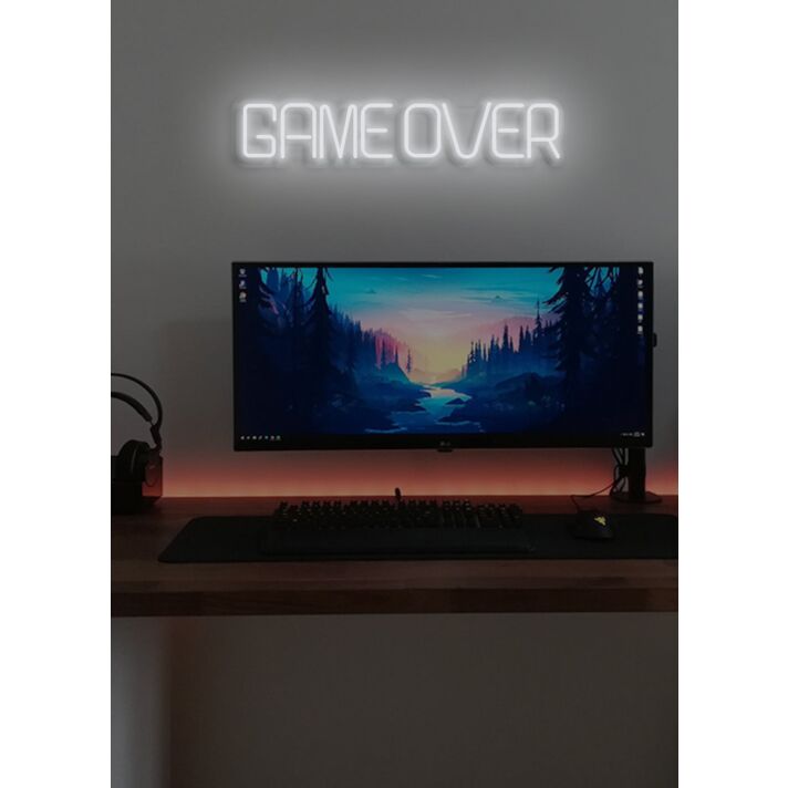 Game Over Neon The Classic End-Game Phrase in Bright Lights