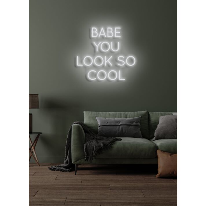 Babe, you look so cool Neon Flattering Compliment in a Stylish Setting