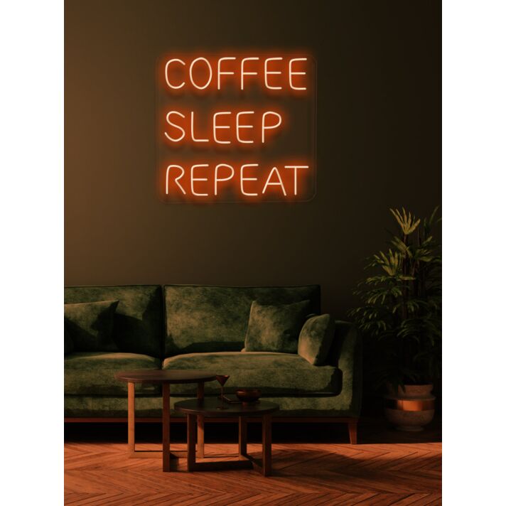 Coffee Sleep Repeat Neon Cycle for Caffeine Devotees