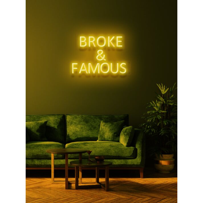 Broke & Famous Neon Humor for Aspiring Stars