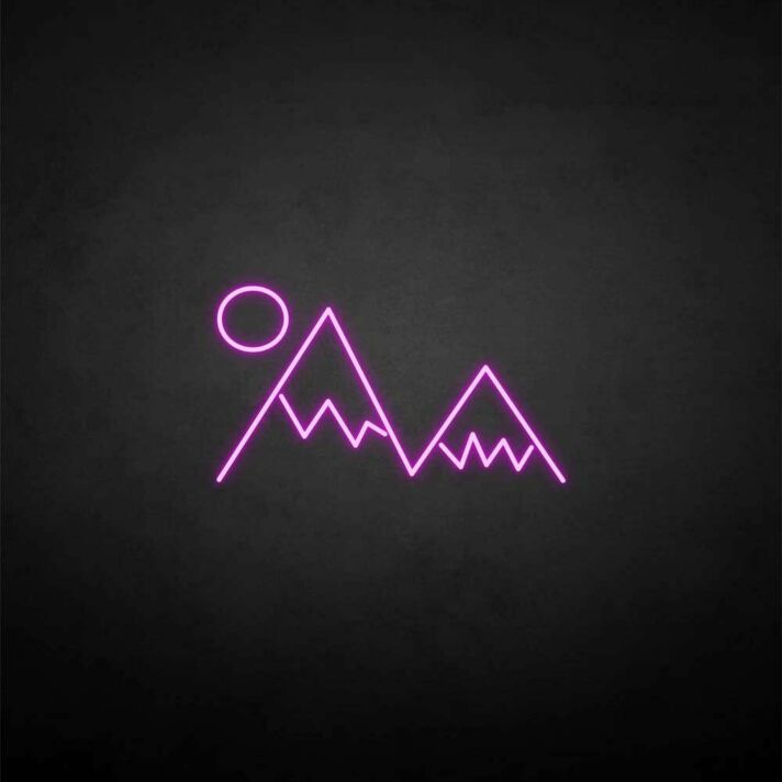 'Sunset and mountain' neon sign