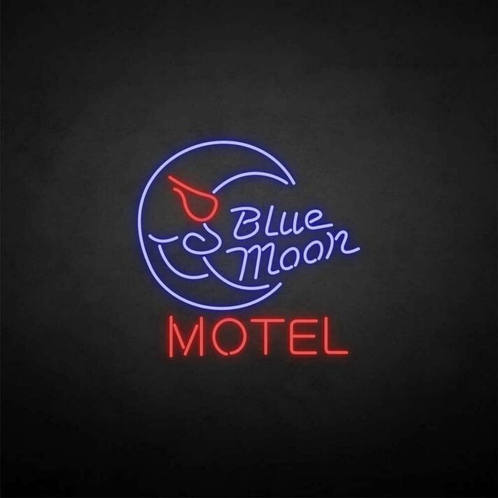 Customize Blue moon motel' neon sign